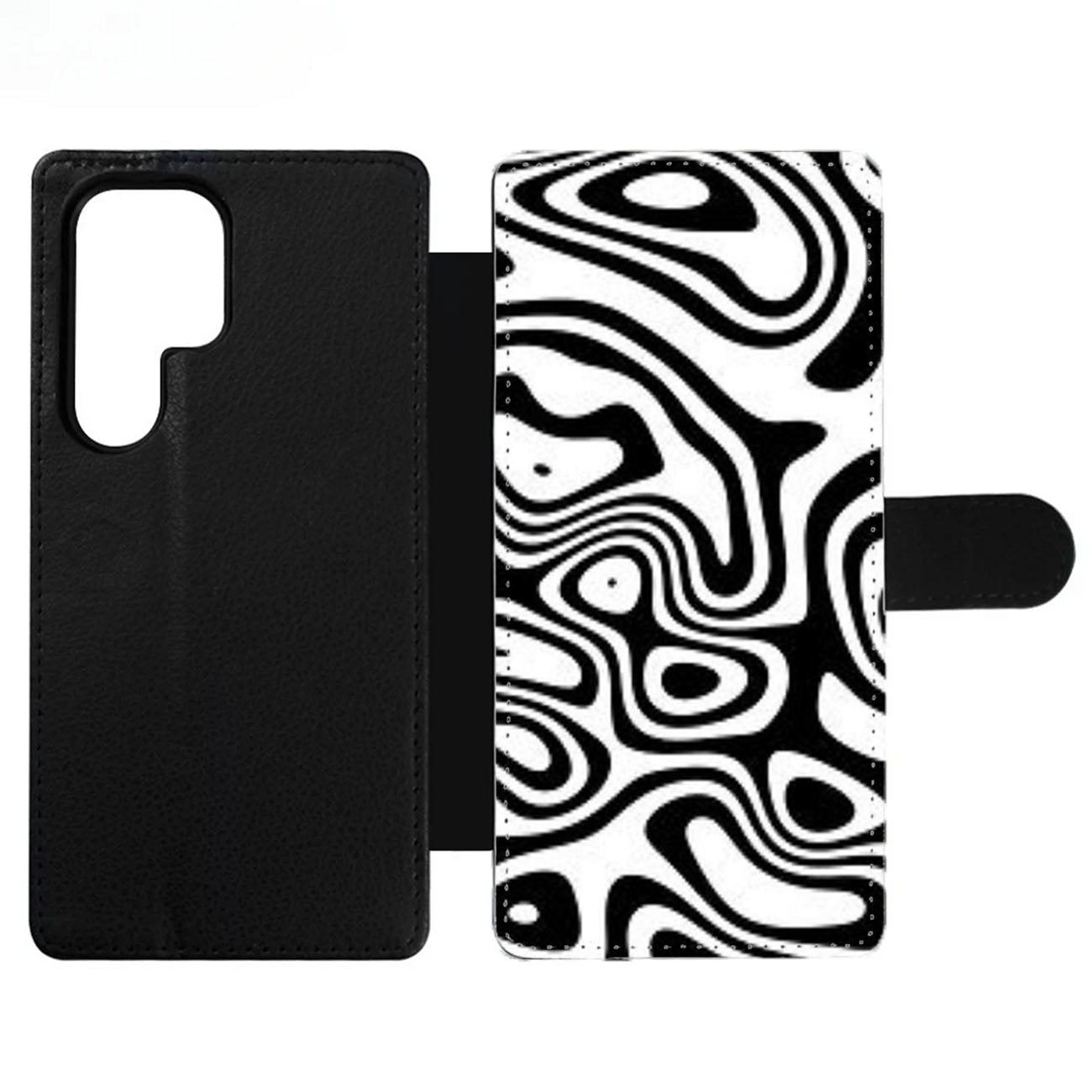 Abstract Black And White Background Wallet Samsung Case