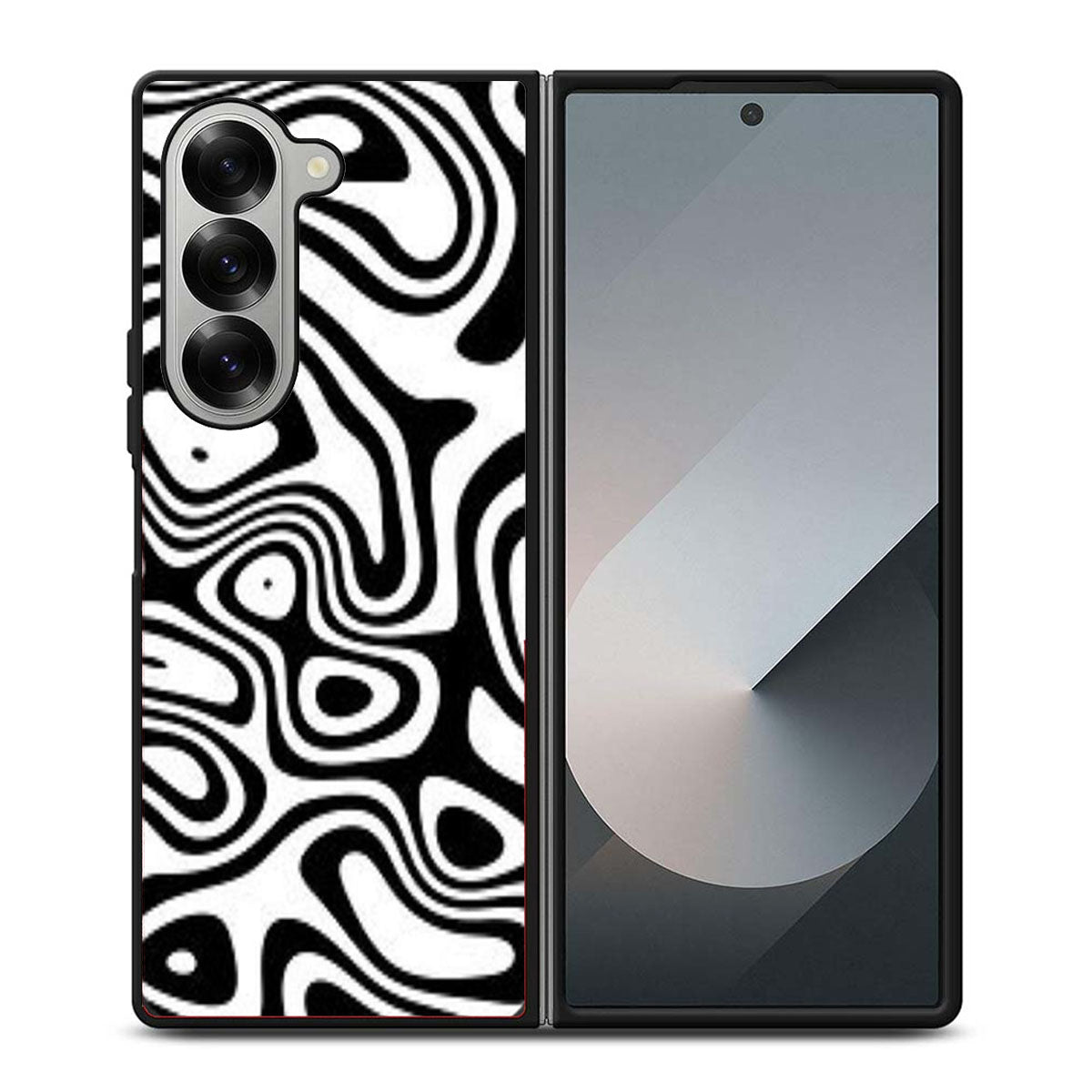 Abstract Black And White Background Samsung Z Fold 6 Case