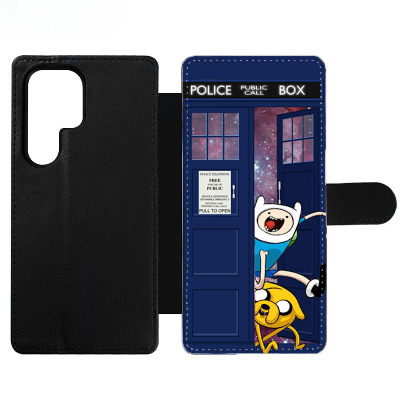 Adventure Time Jake Finn In Doctor Who Tardis Wallet Samsung Case