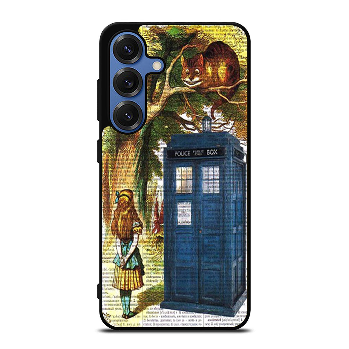 Alice In Wonderland And Tardis Doctor Who Samsung S25 Ultra Case