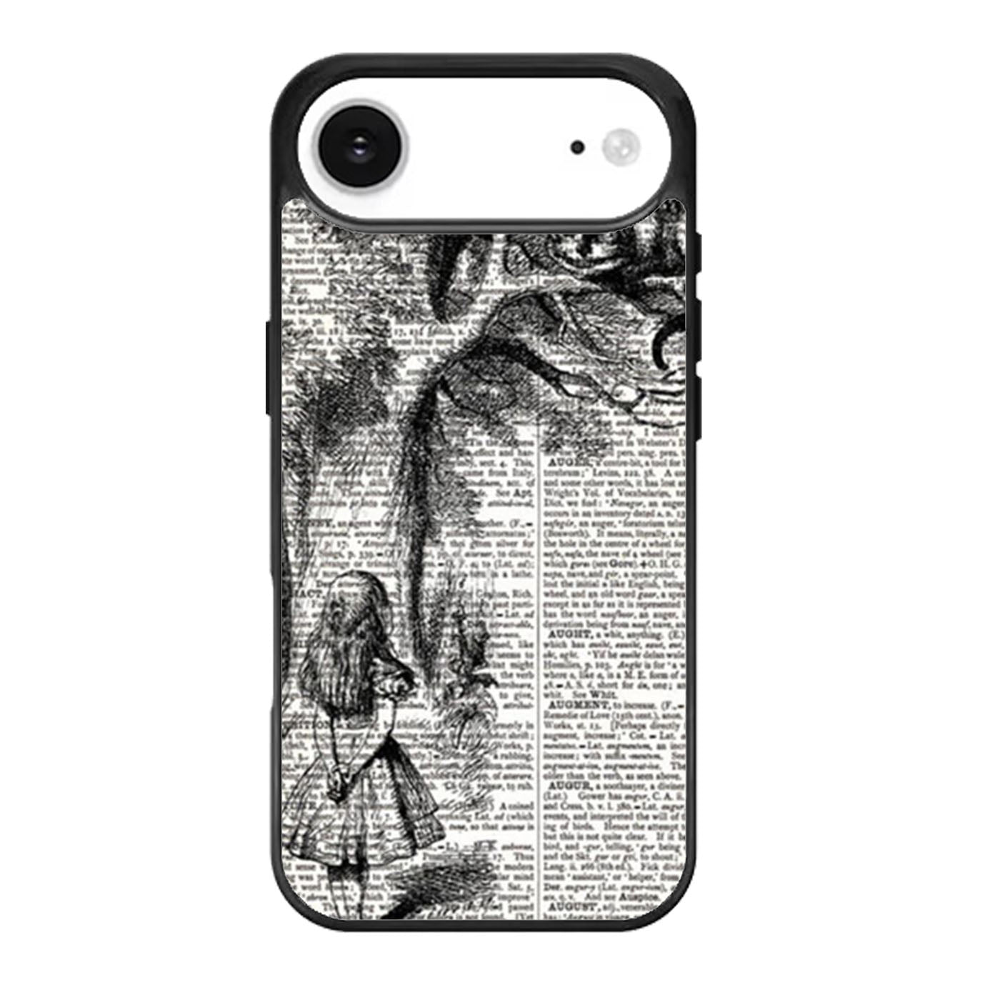 Alice with the Cheshire Cat Art Print on Dictionary iPhone Air Case