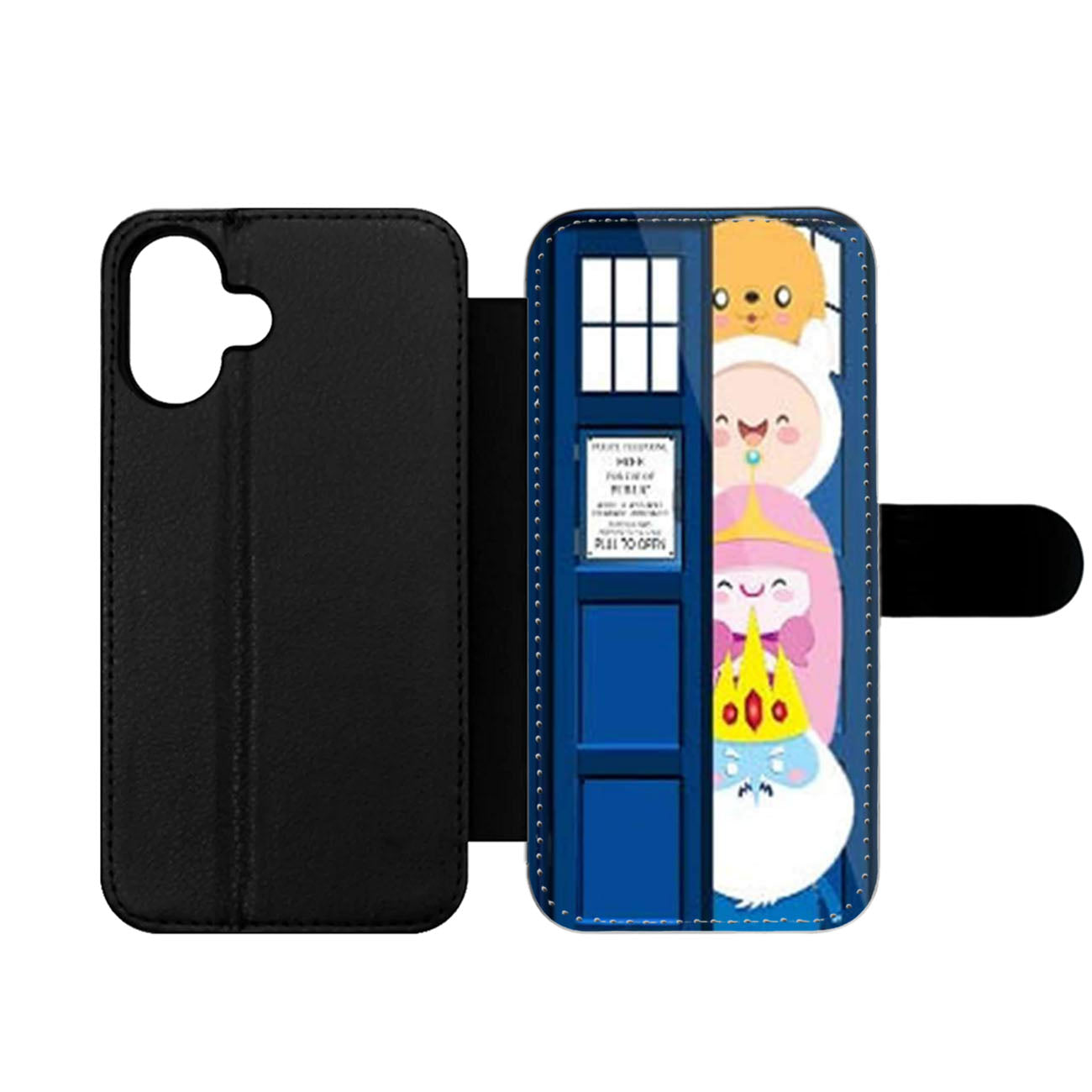 All Character Adventure Time in Tardis Dr Who Wallet iPhone Case