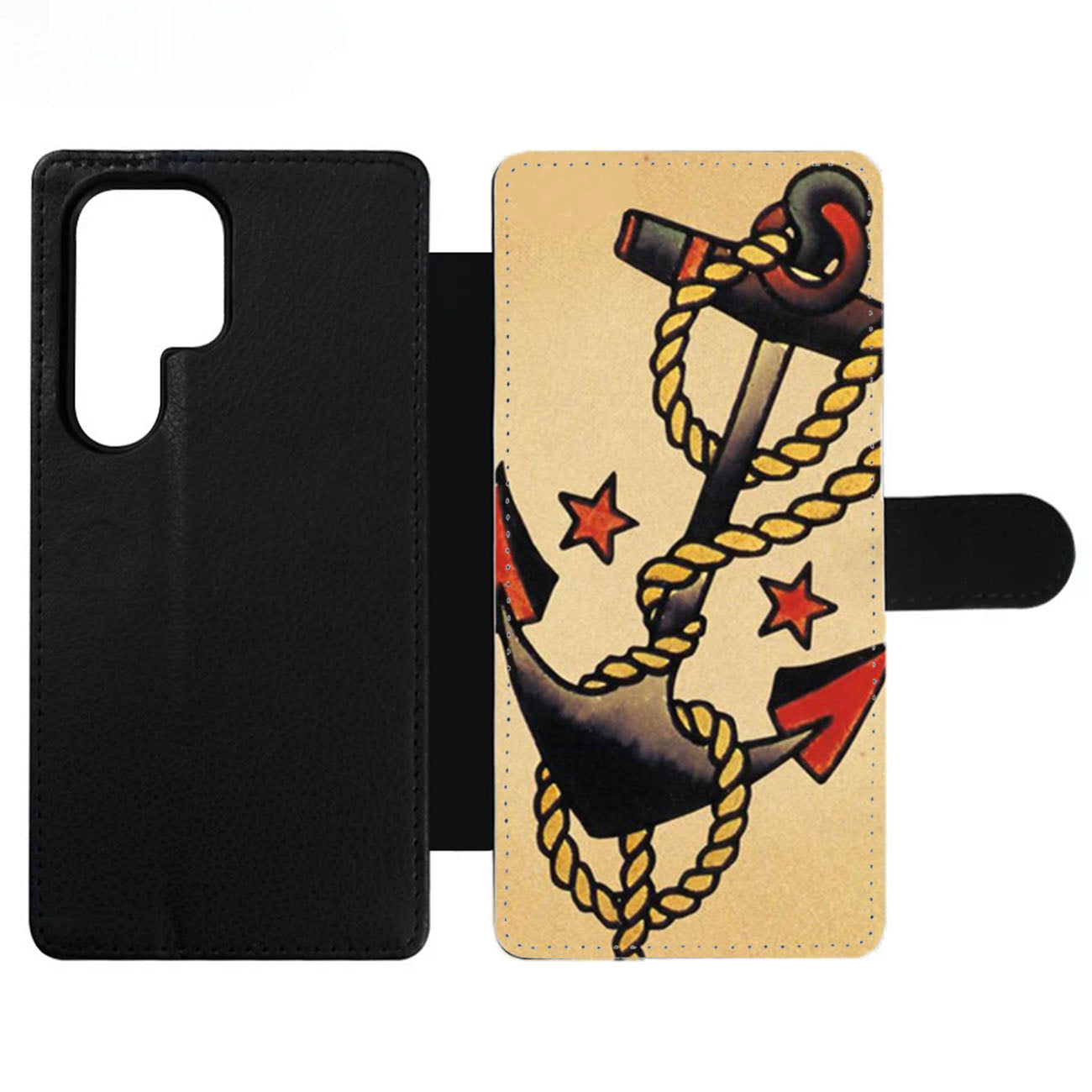 Anchor Tattoo Style Sailor Pirate Wallet Samsung Case