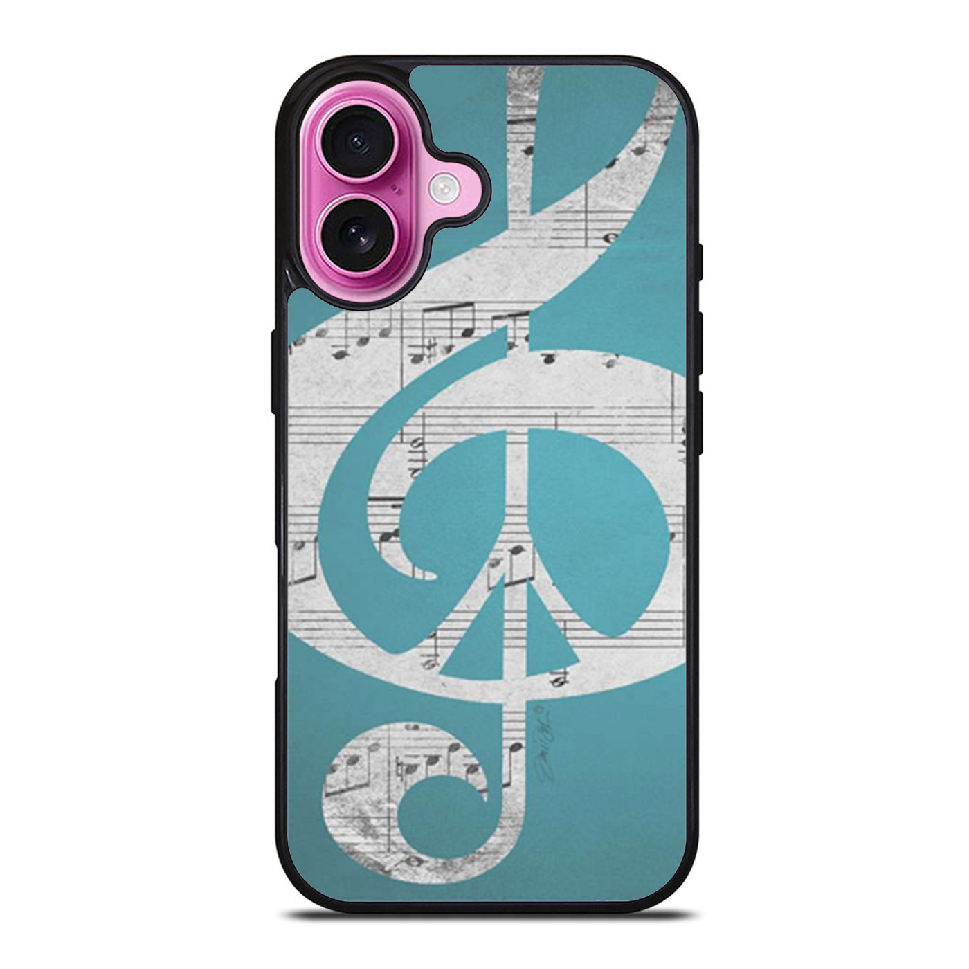 Aqua Music Notes Aqua Blue Turquoise iPhone Case Cover