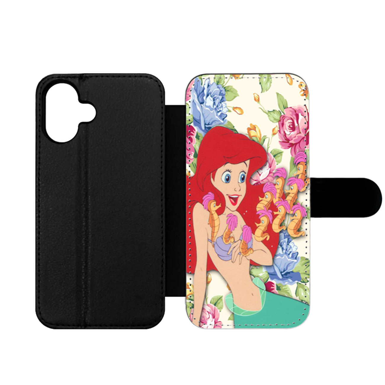 Ariel Little Mermaid Floral Disney Wallet iPhone Case