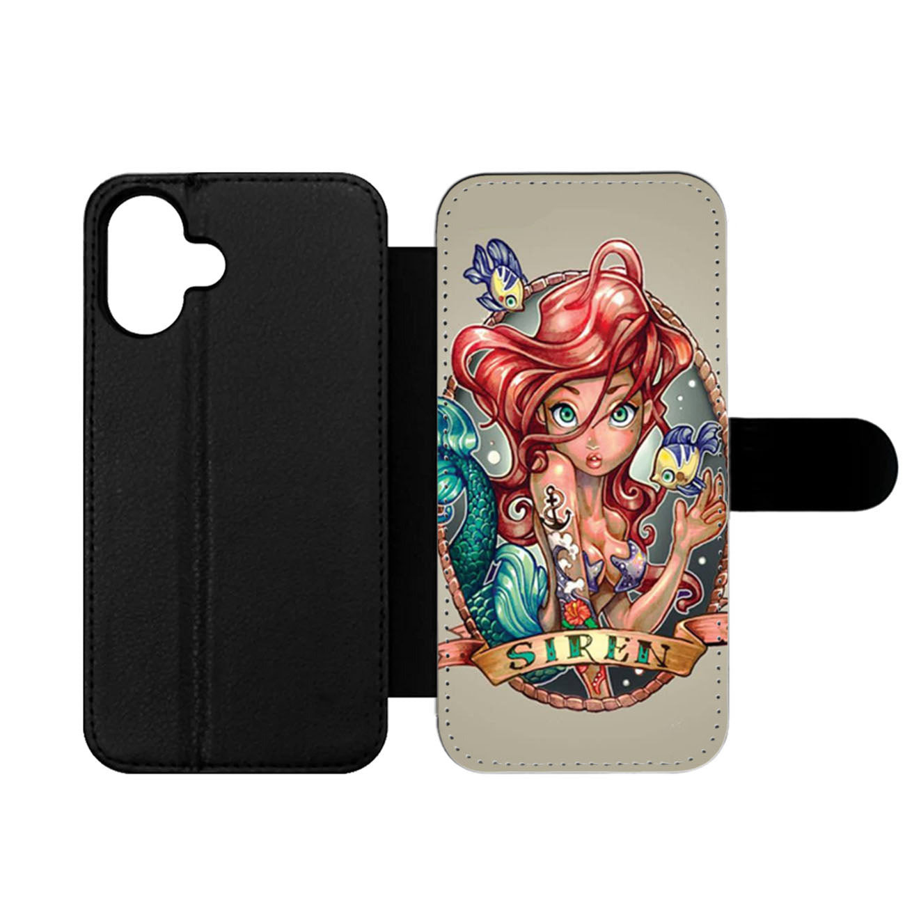 Ariel Little Mermaid Tattoo Wallet iPhone Case