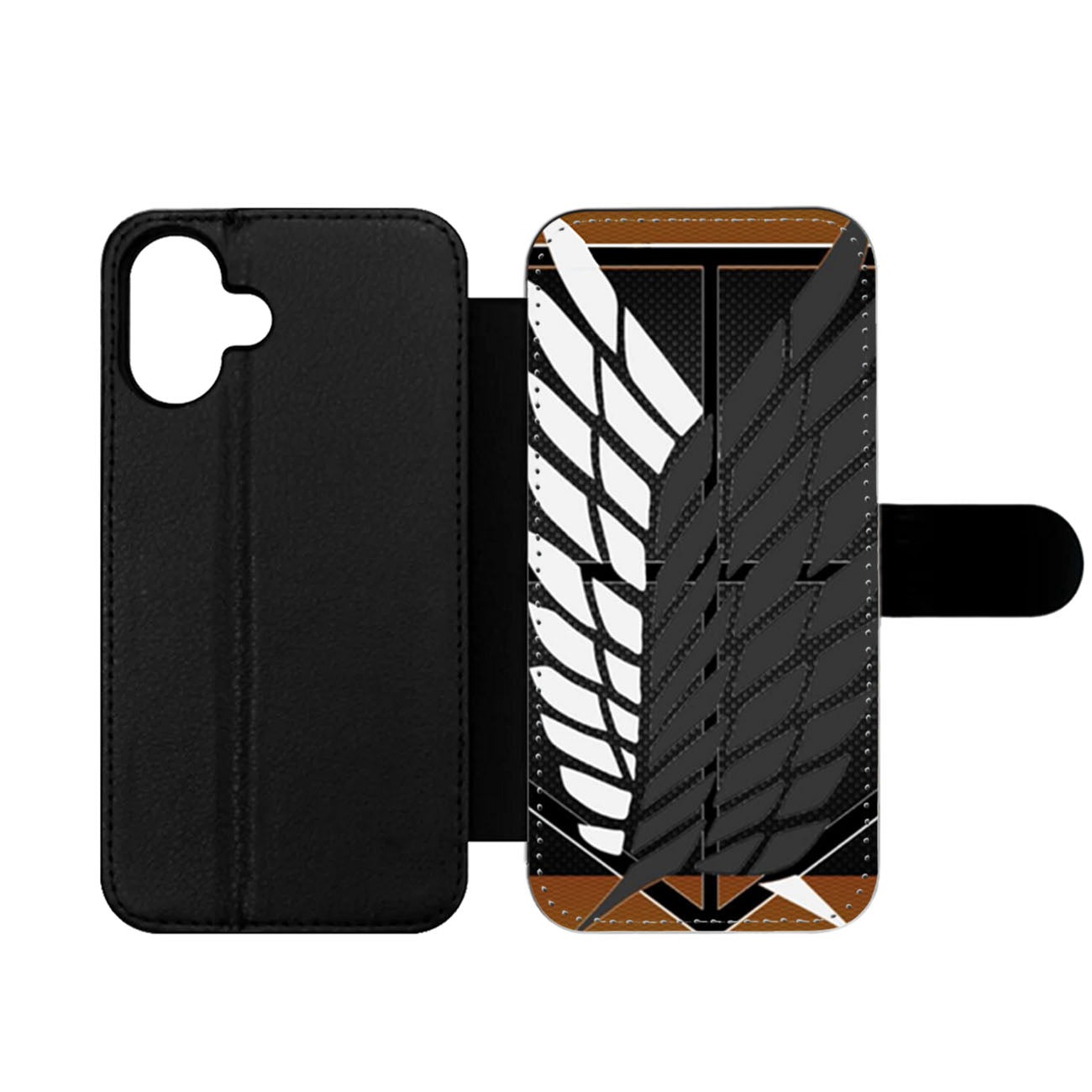 Attack On Titan Logo Carbon Custom Wallet iPhone Case