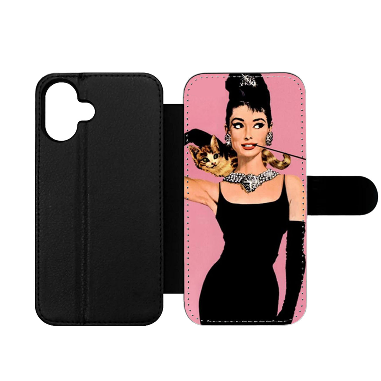 Audrey HepburnCat Pink Wallet iPhone Case