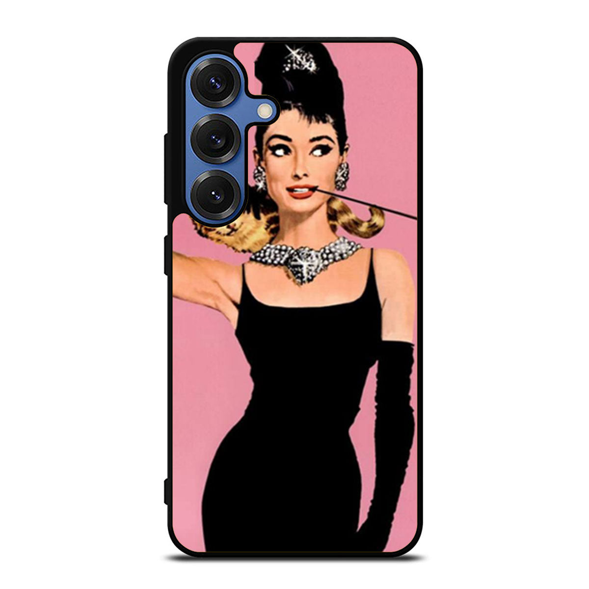 Audrey HepburnCat Pink Samsung S25 Ultra Case