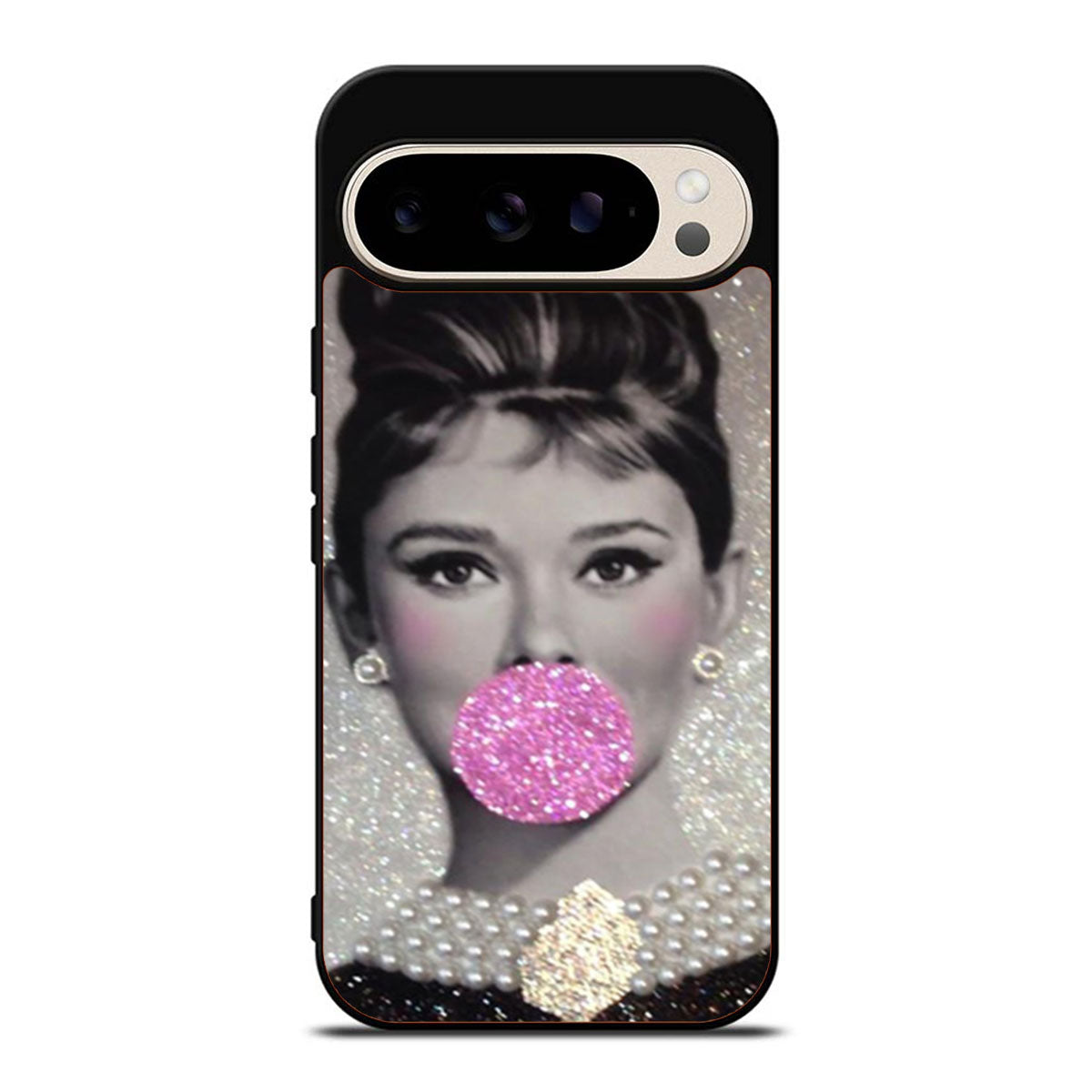 Audrey Hepburn Bubblegum Faux Glitter Google Pixel 9 Pro Case