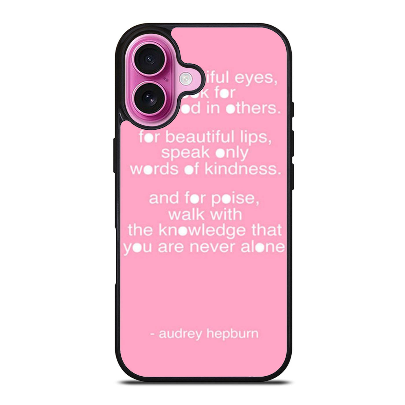 Audrey Hepburn Quote Pink Eye iPhone Case Cover