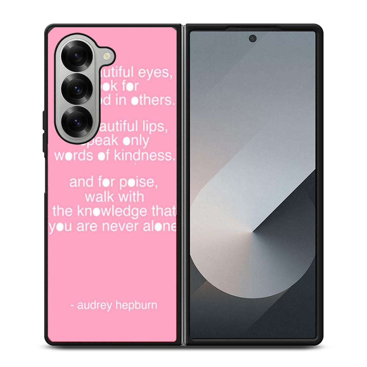 Audrey Hepburn Quote Pink Eye Samsung Z Fold 6 Case