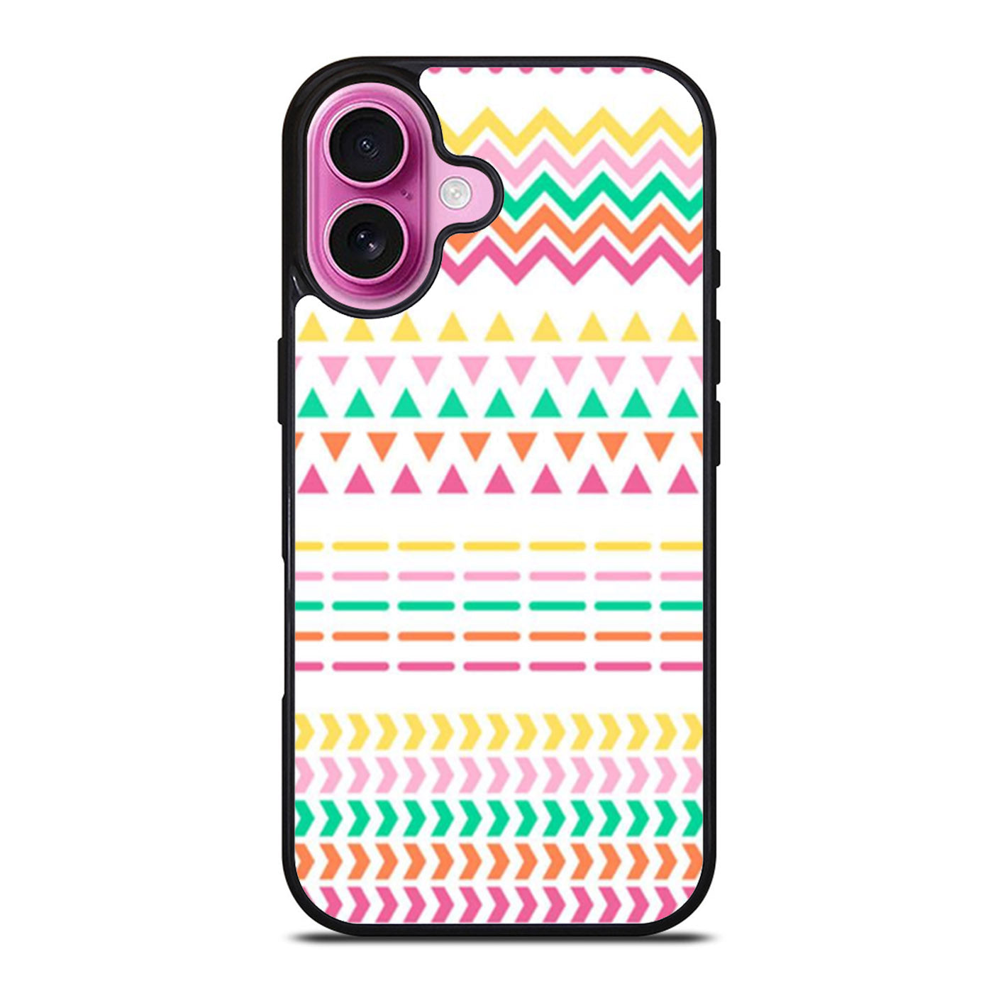 Aztec Geometric Tribal Pink Orange White iPhone Case Cover