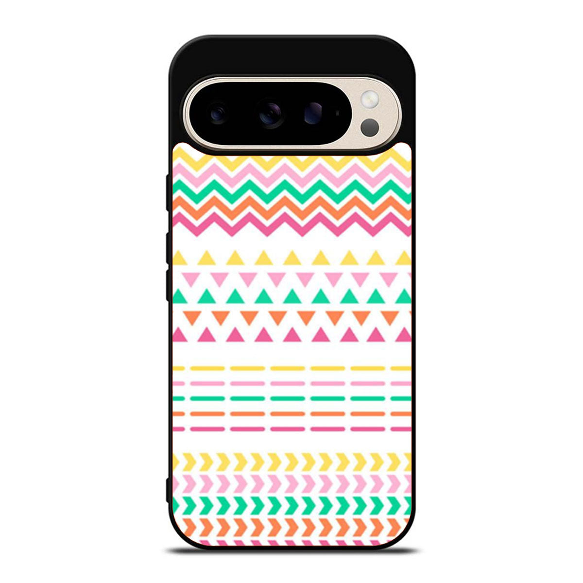 Aztec Geometric Tribal Pink Orange White Google Pixel 9 Pro Case