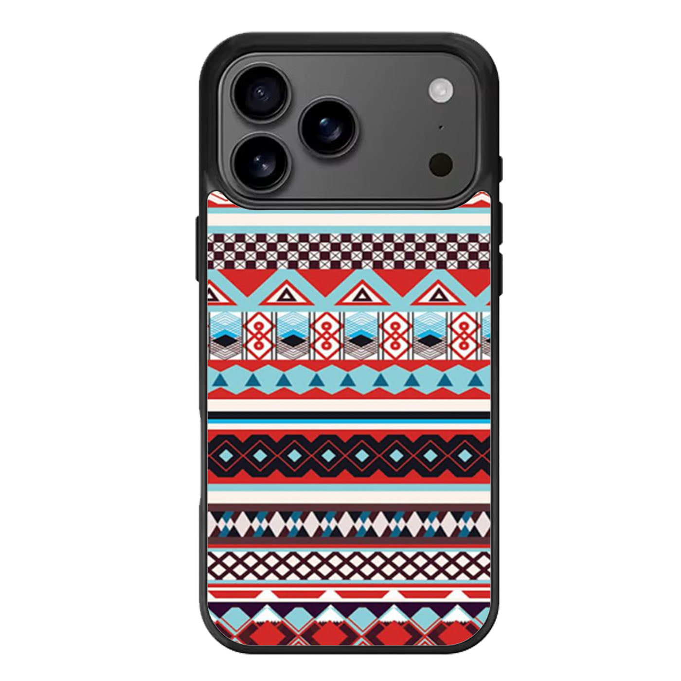 Aztec Tribal Geometric Pattern Blue iPhone 17 Pro Max Case