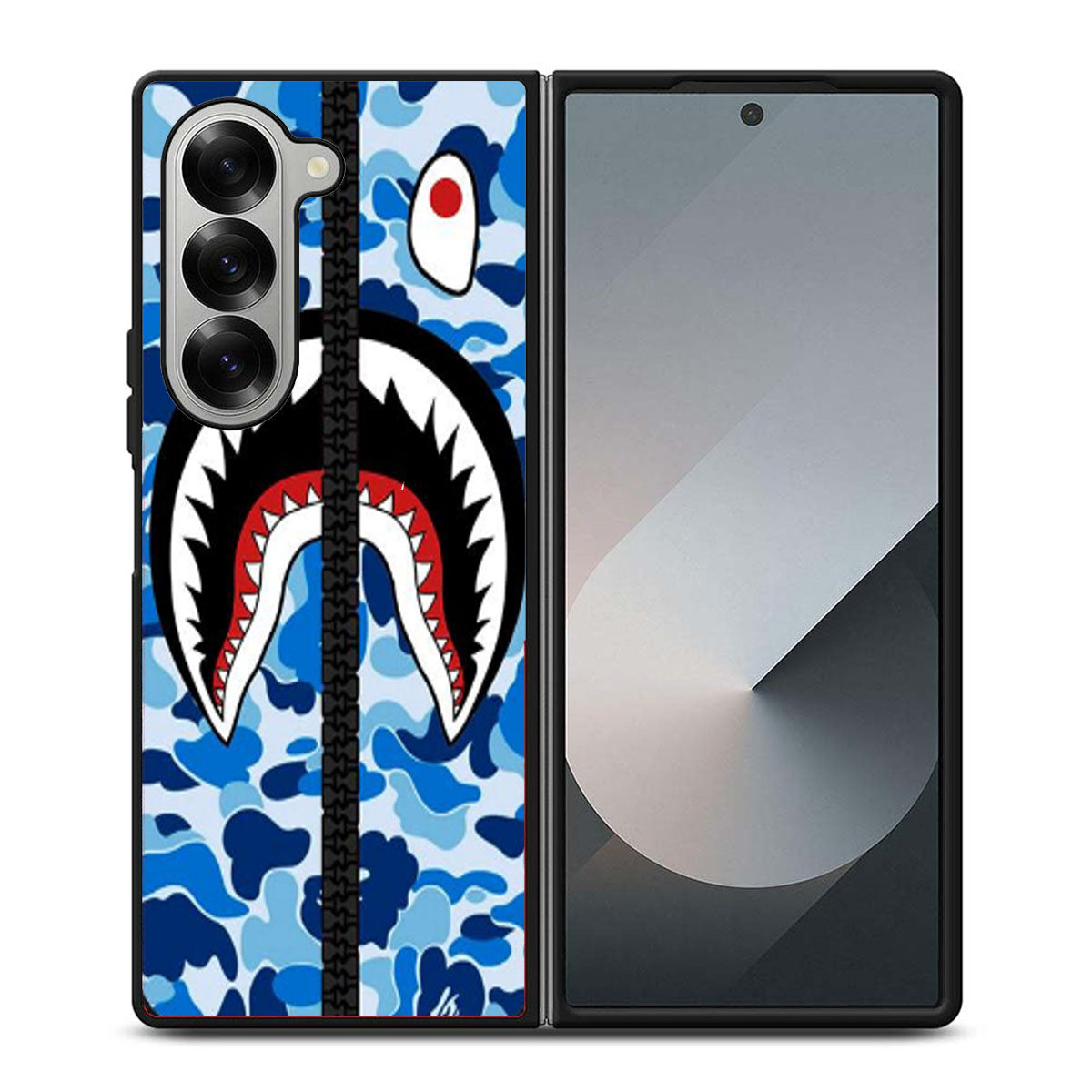 BAPE SHARK CAMO BLUE ZIP Samsung Z Fold 6 Case
