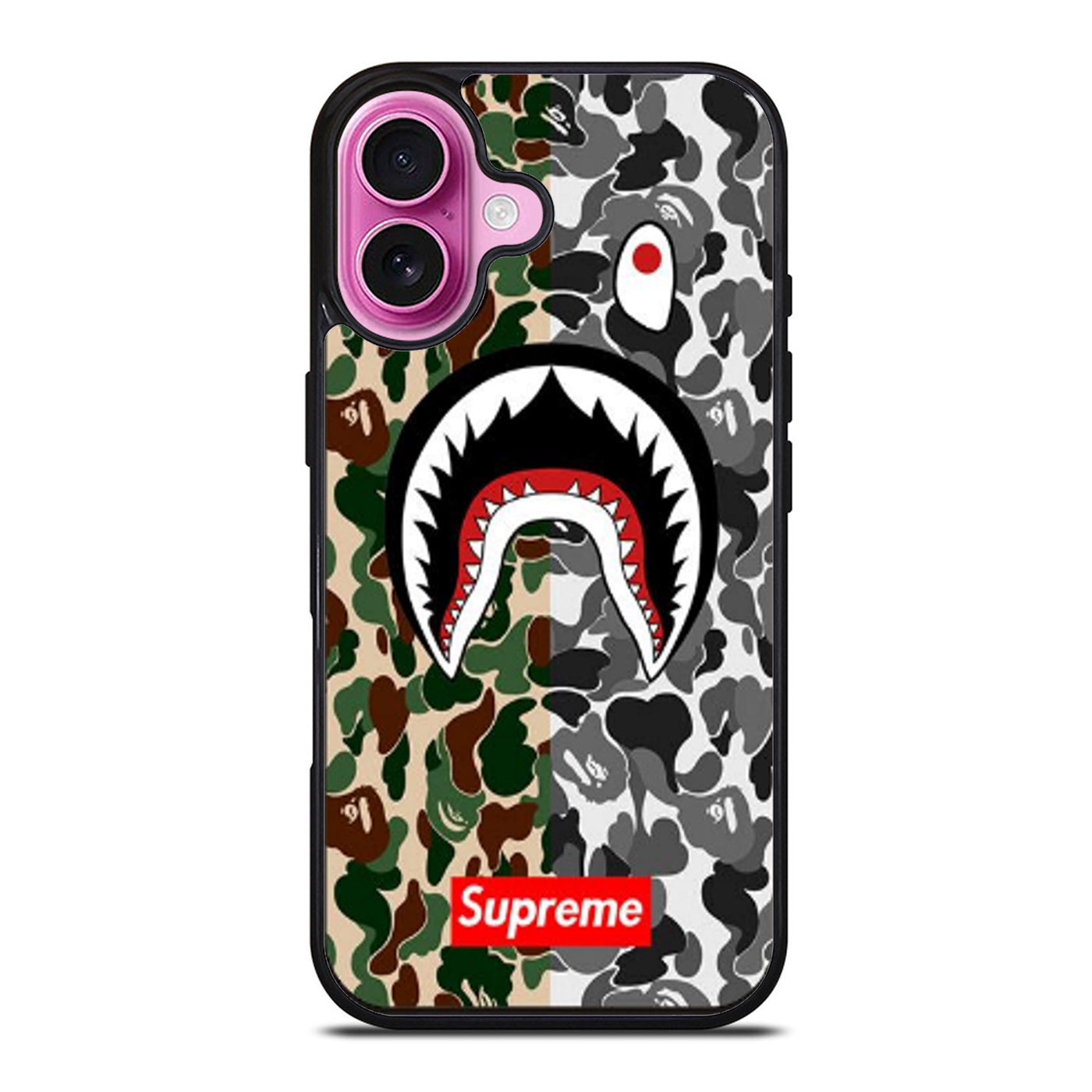 BAPE SHARK SUPREME CAMO TWO iPhone Case Cover