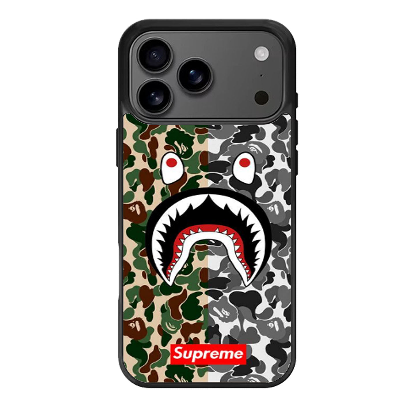 BAPE SHARK SUPREME CAMO TWO iPhone 17 Pro Max Case