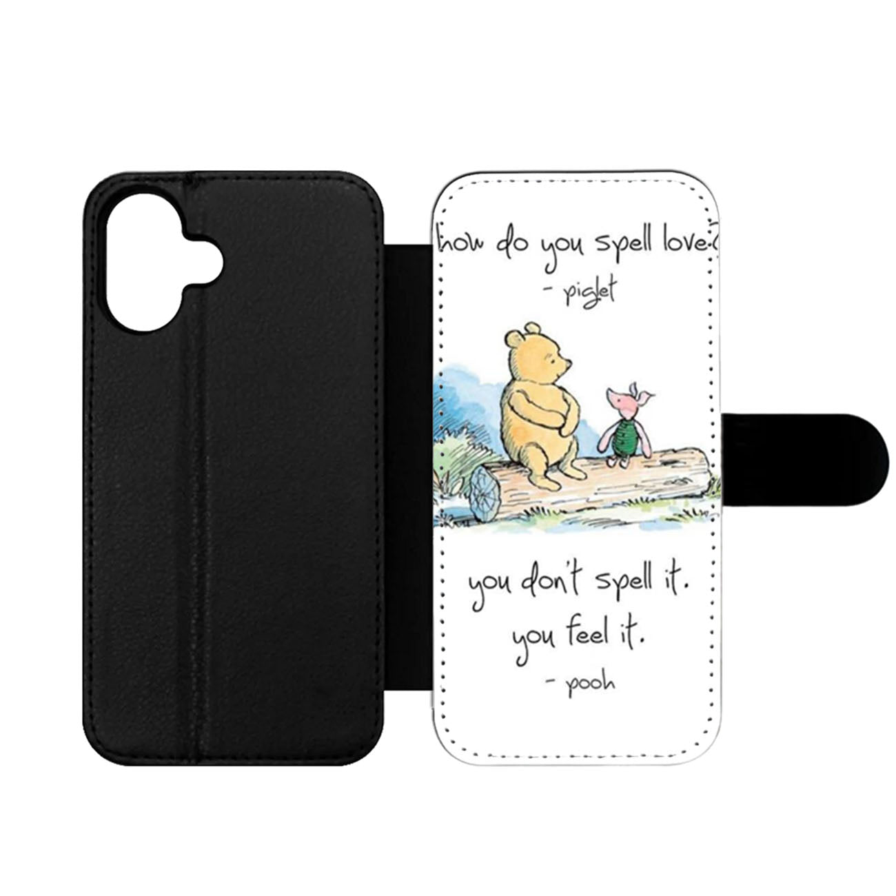 Baby Winnie The Pooh Piglet Love Quote Wallet iPhone Case