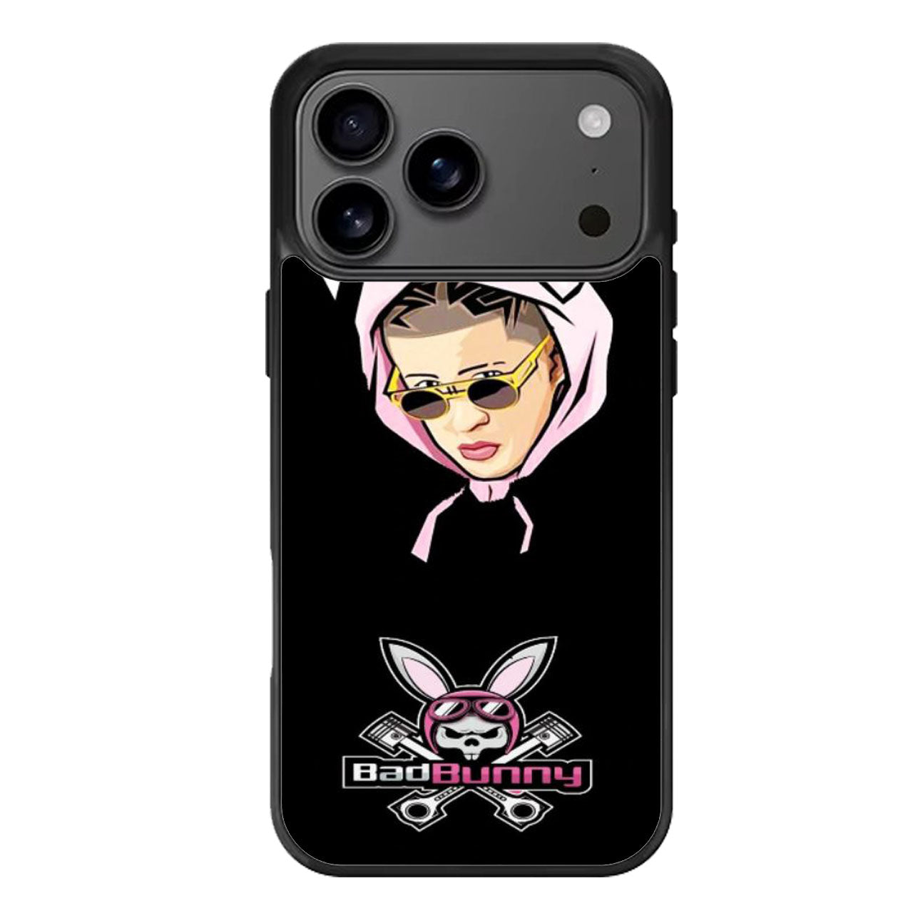 Bad Bunny Art Black iPhone 17 Pro Max Case