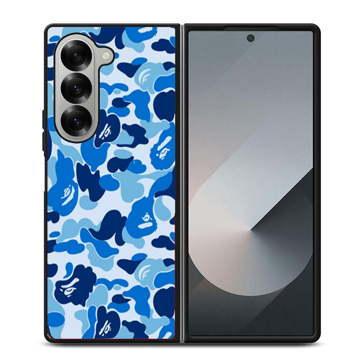 Bathing Ape Bape Blue Camo Samsung Z Fold 6 Case