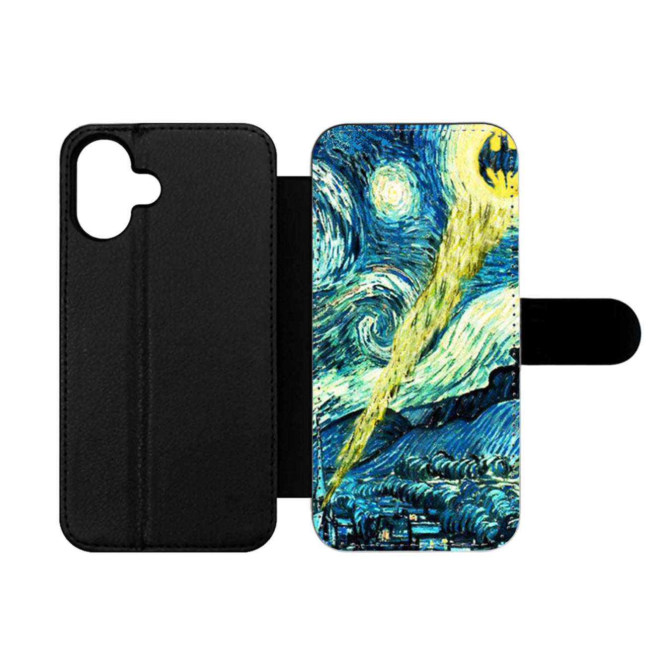 Batman Logo Starry Night Wallet iPhone Case