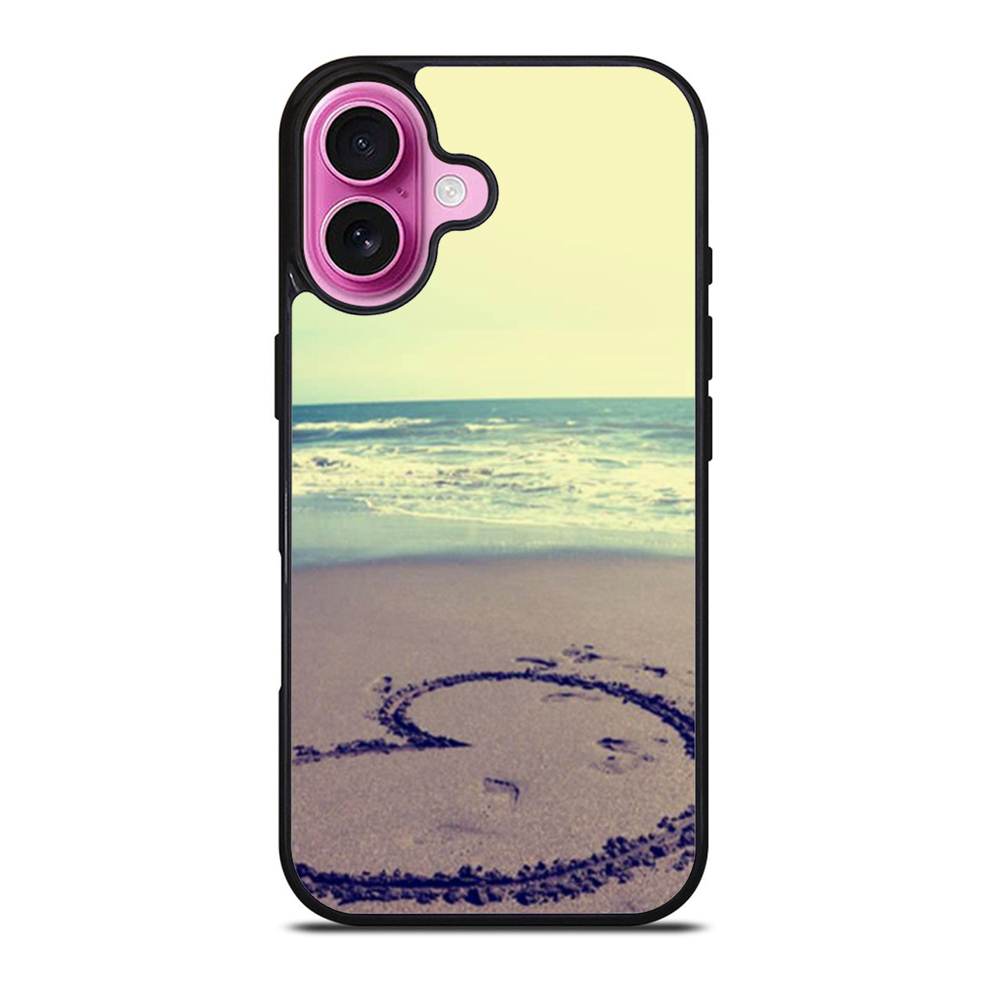 Beach Sand Heart Drawing iPhone Case Cover