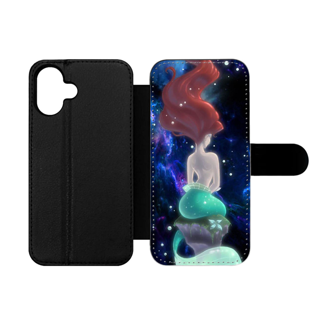 Beautiful Hair Ariel Little Mermaid Wallet iPhone Case