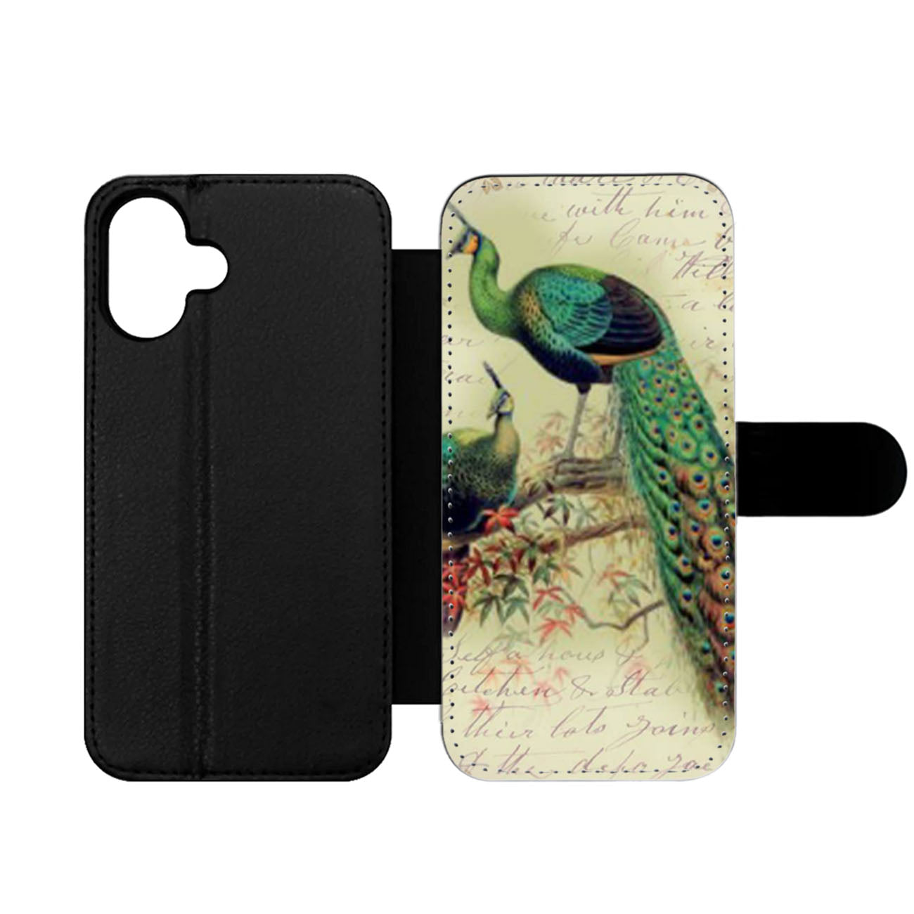 Beautiful Peacock Collage Wallet iPhone Case