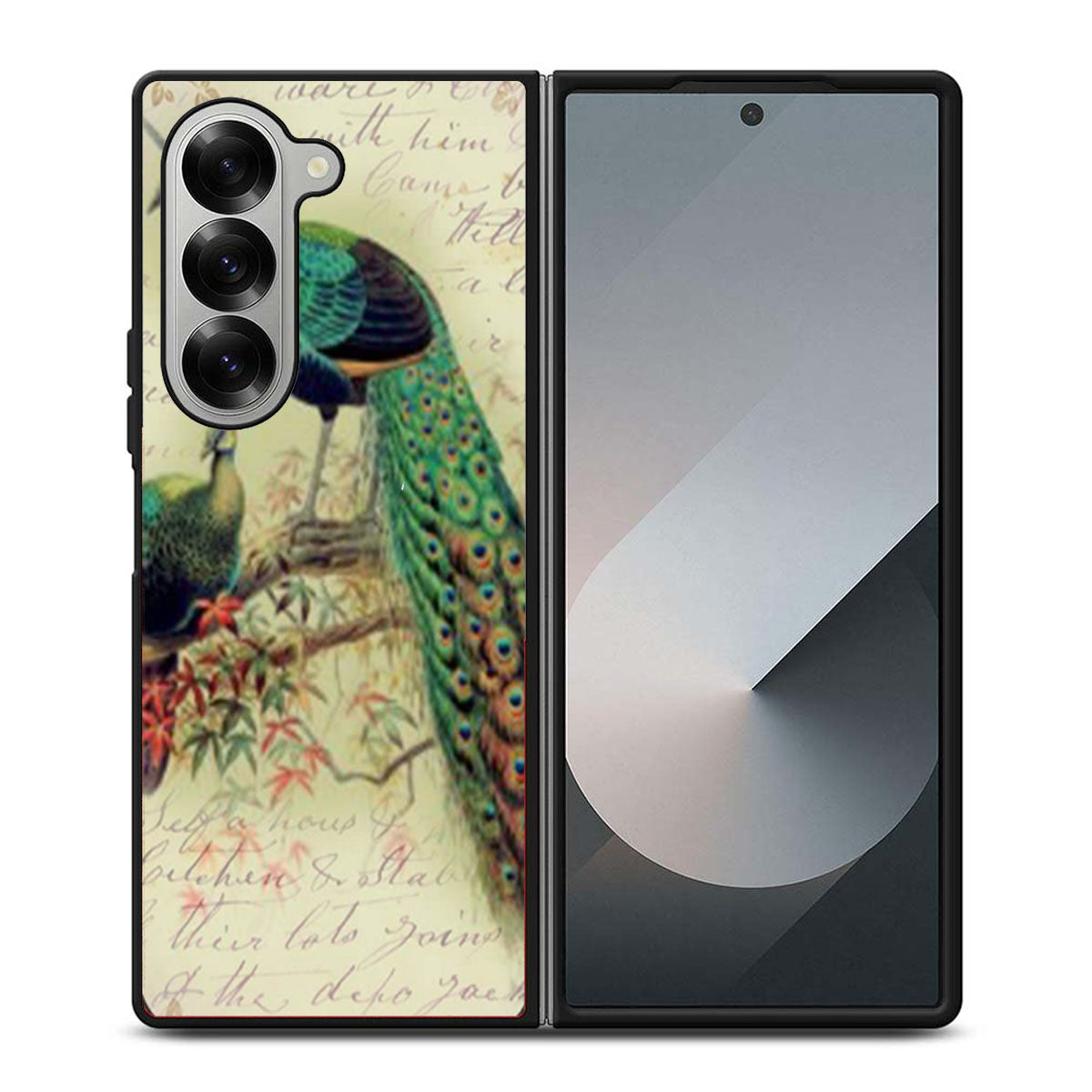 Beautiful Peacock Collage Samsung Z Fold 6 Case
