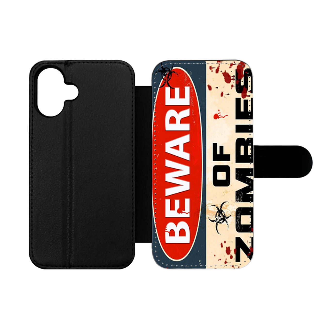 Beware of Zombies Wallet iPhone Case