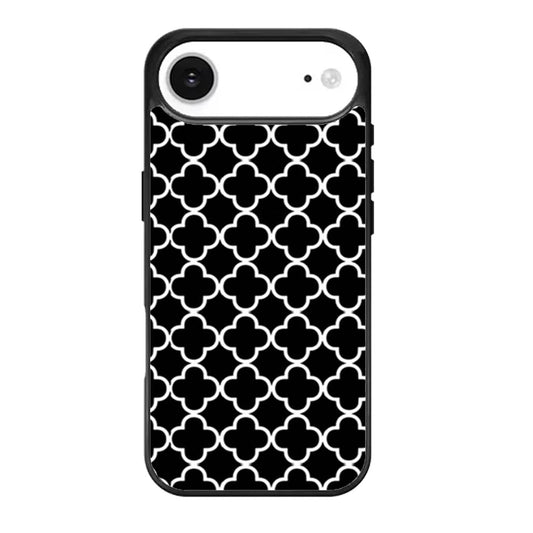 Black And White Quatrefoil Pattern iPhone Air Case