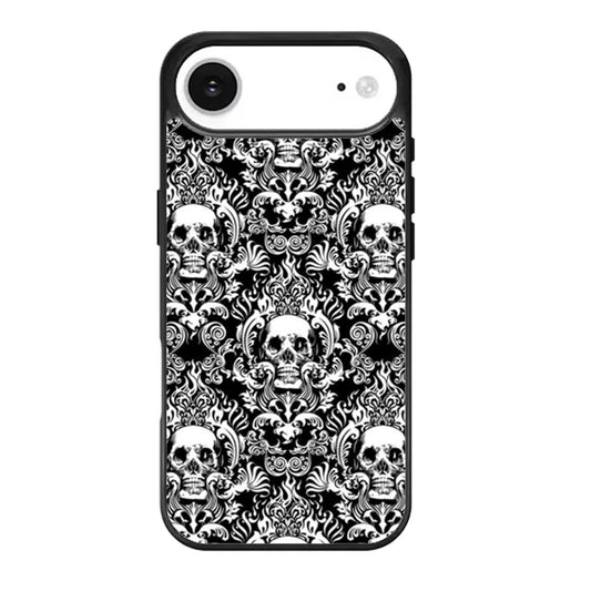 Black Damask Skull Pattern iPhone Air Case