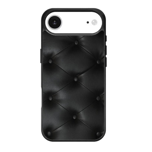 Black Leather Buttoned pattern printed iPhone Air Case