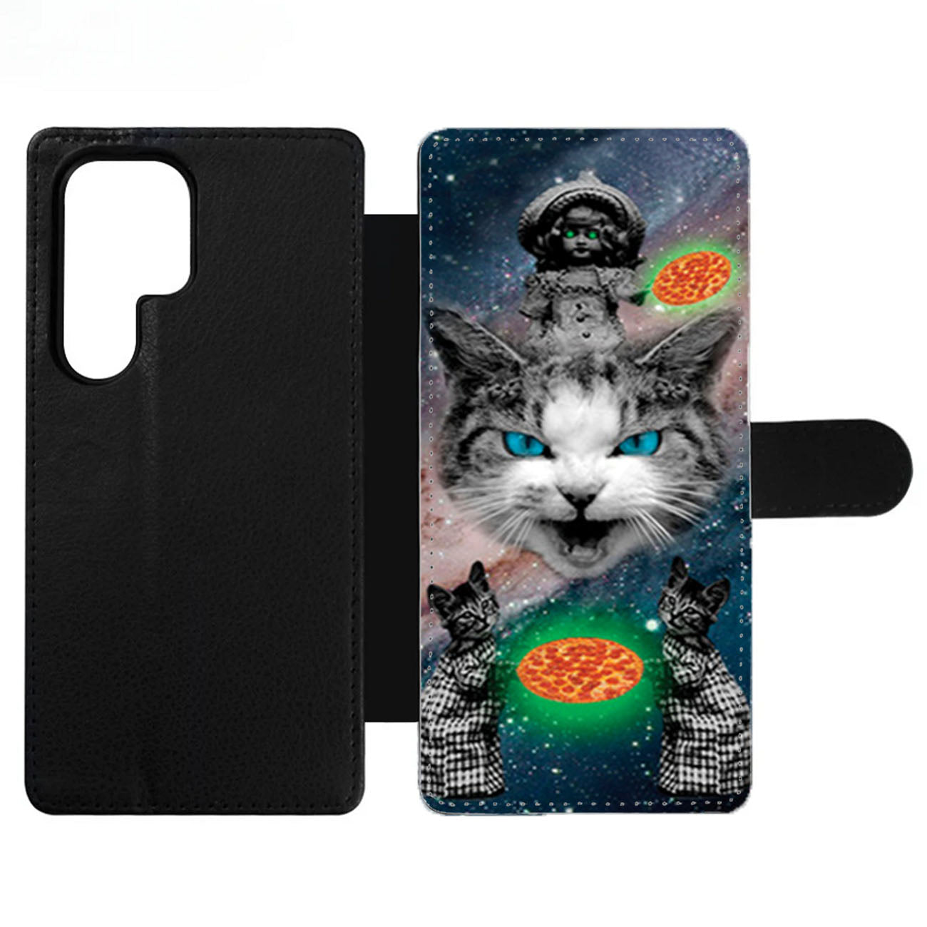 Blue Eyes Galaxy Cats Wallet Samsung Case