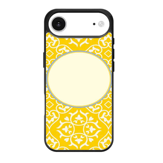 Bright Yellow And Blue Pattern Monogrammed iPhone Air Case