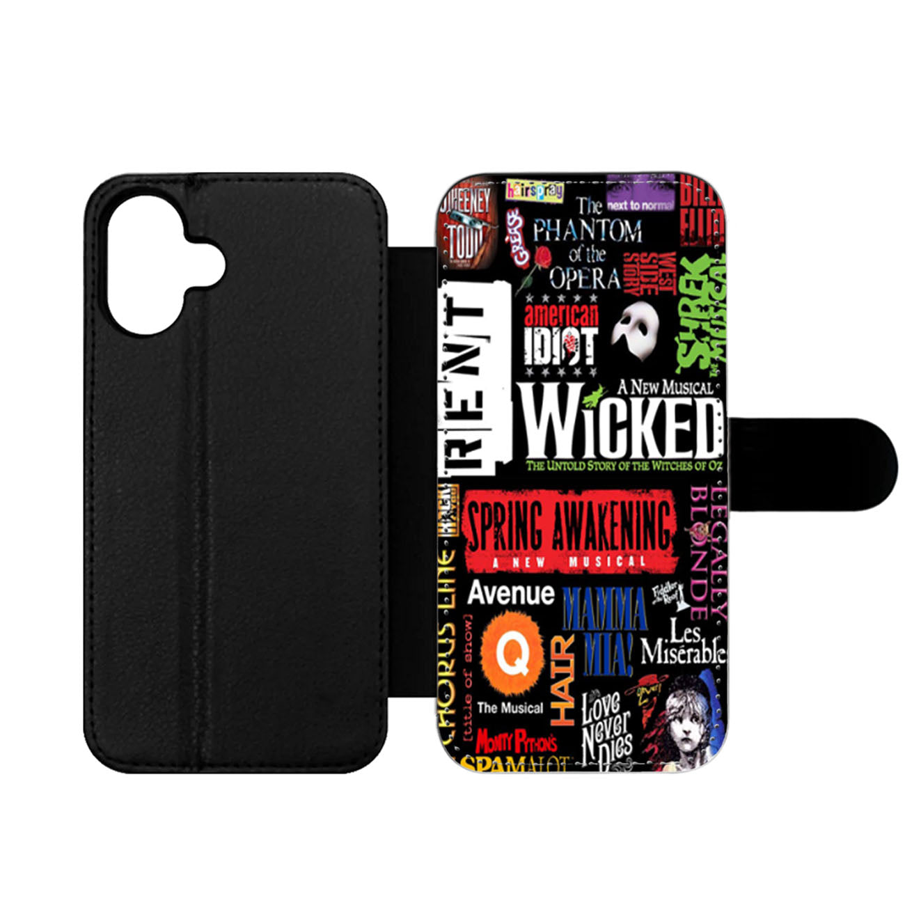 Broadway Musical Collage Art Wallet iPhone Case