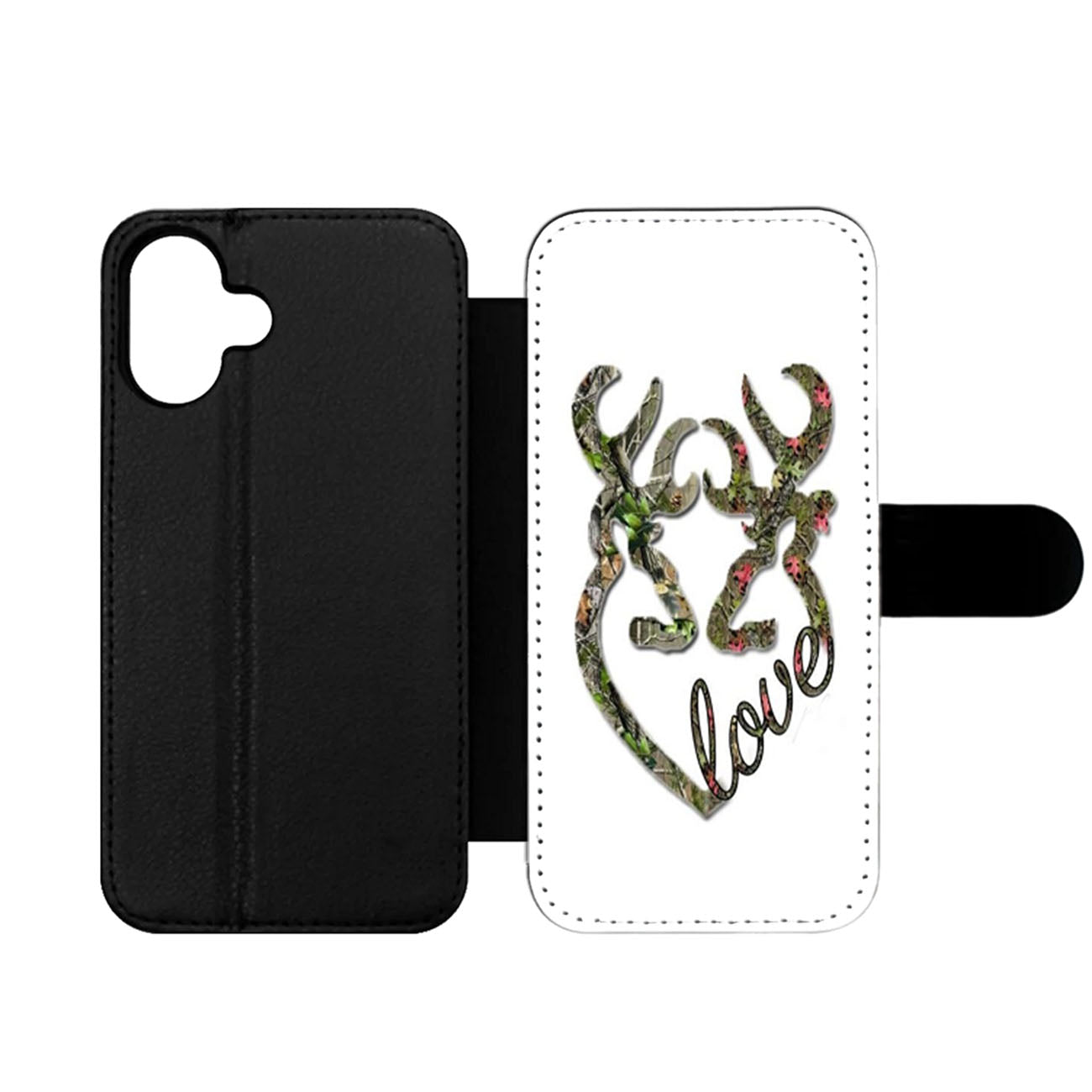 Browning deer love Two Wallet iPhone Case
