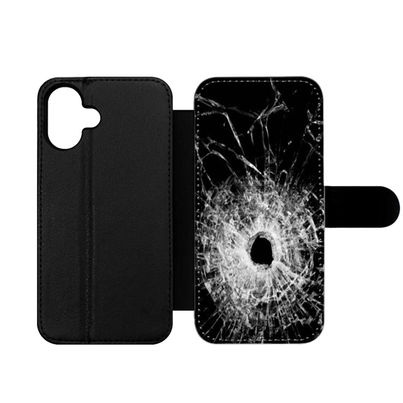 Bullet Hole Glass Wallet iPhone Case