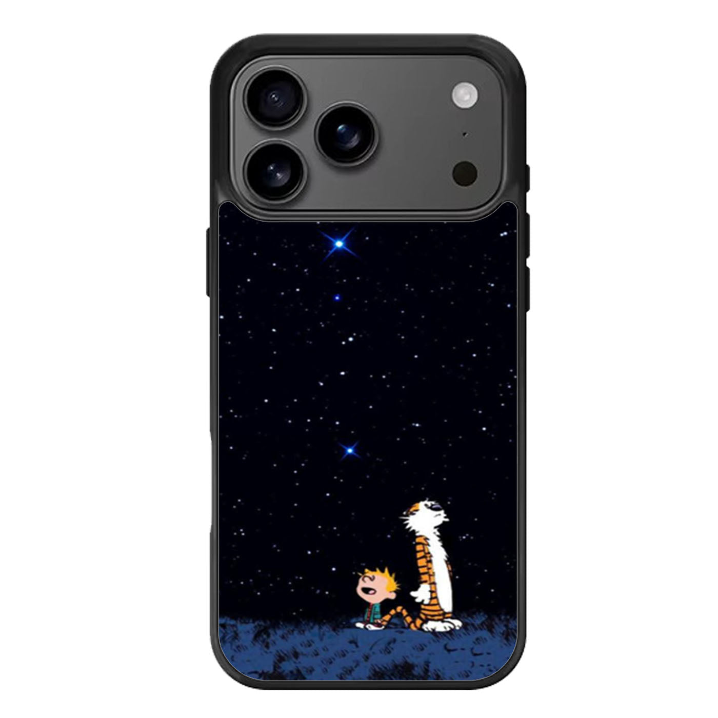 Calvin and Hobbes Outer Space Stars iPhone 17 Pro Max Case