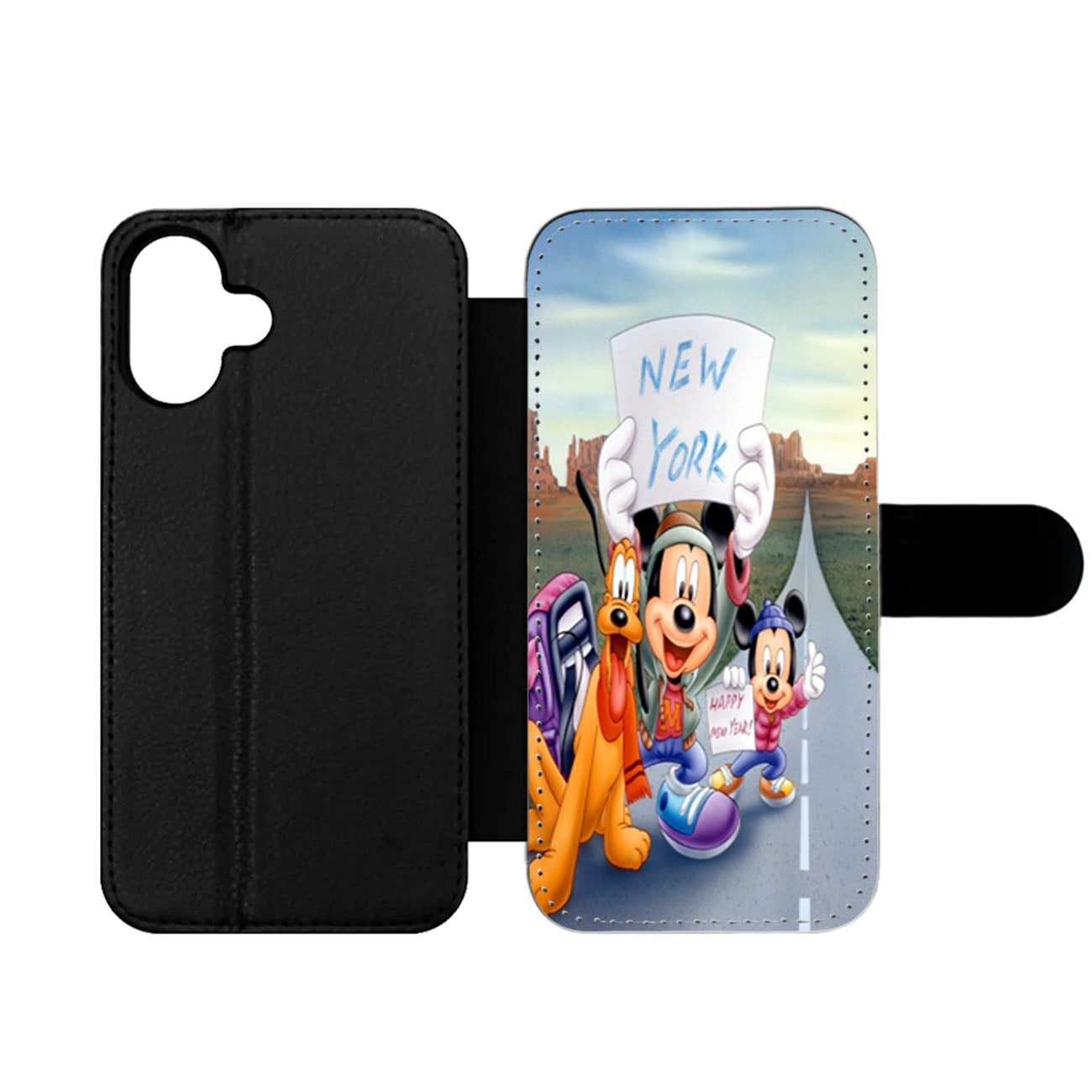 Cartoon Disney and New York Wallet iPhone Case