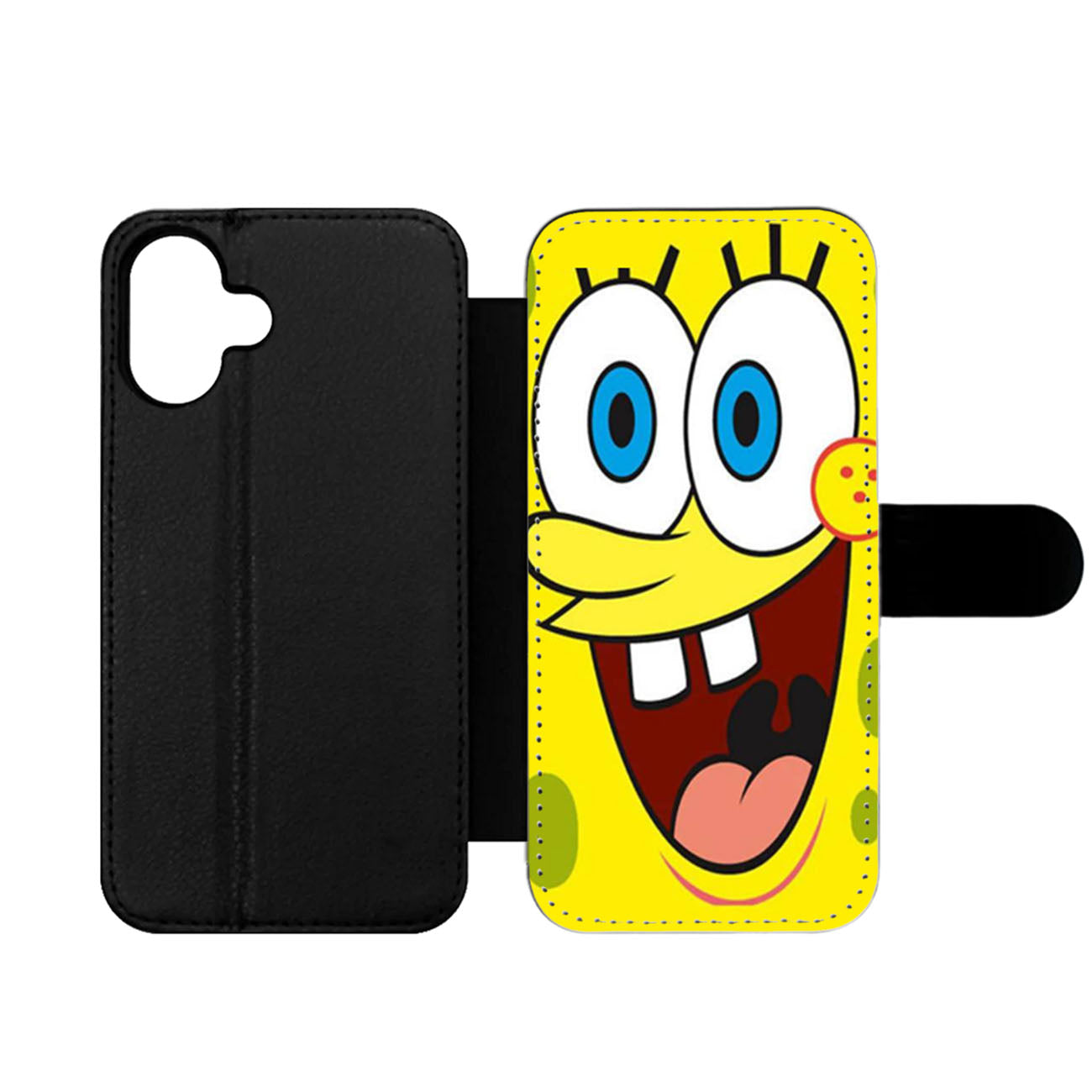 Cartoon Miley Fan Spongebob Squarepants Wallet iPhone Case