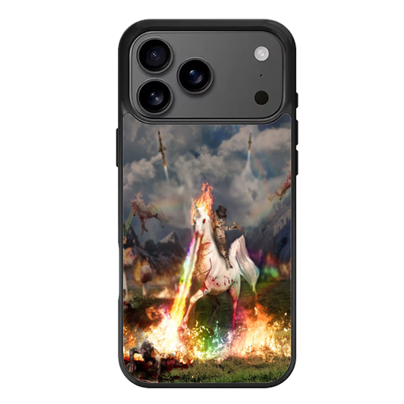 Cat Riding Unicorn iPhone 17 Pro Max Case