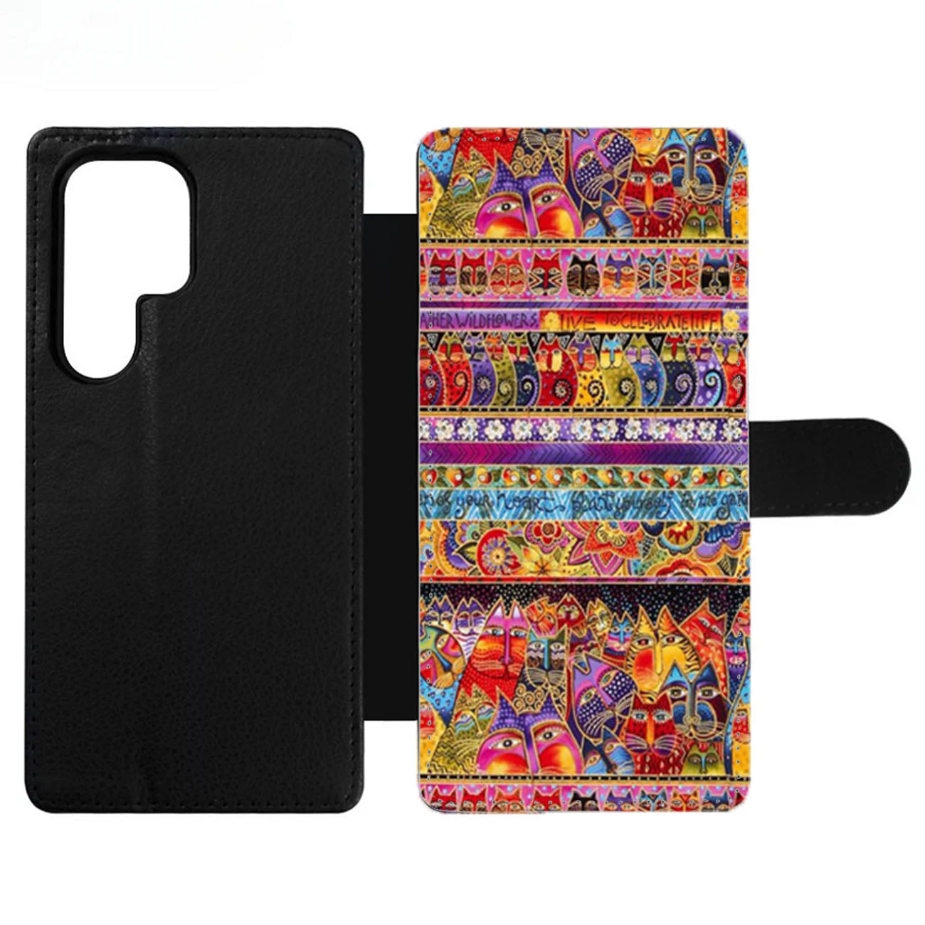 Cats Design Pattern Wallet Samsung Case
