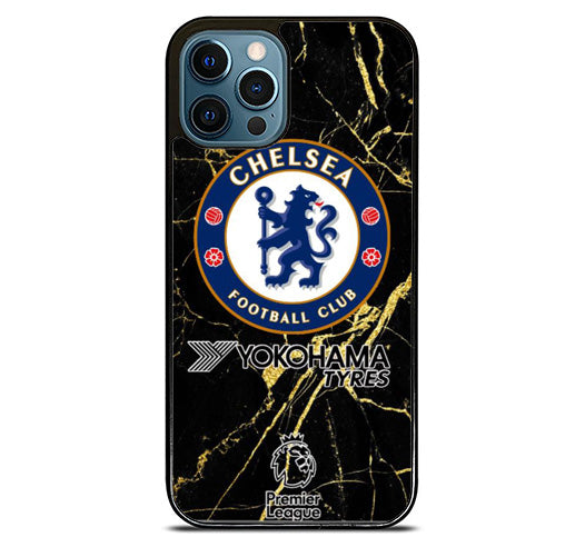 Chelsea FC Black Marble iPhone 14 Pro Max Case