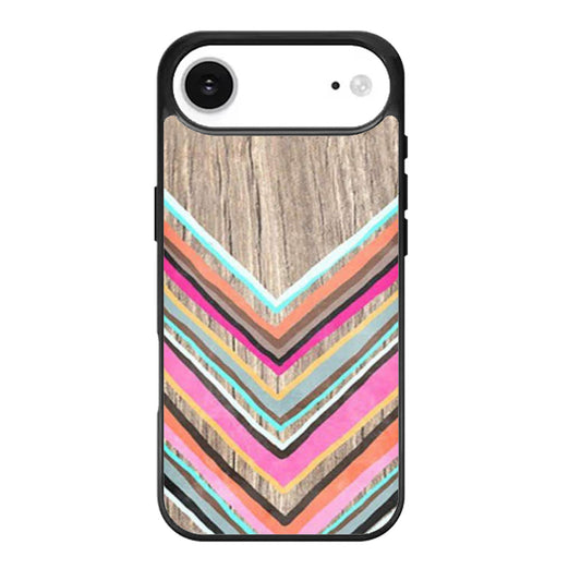 Chevron Geometric Wood Print iPhone Air Case
