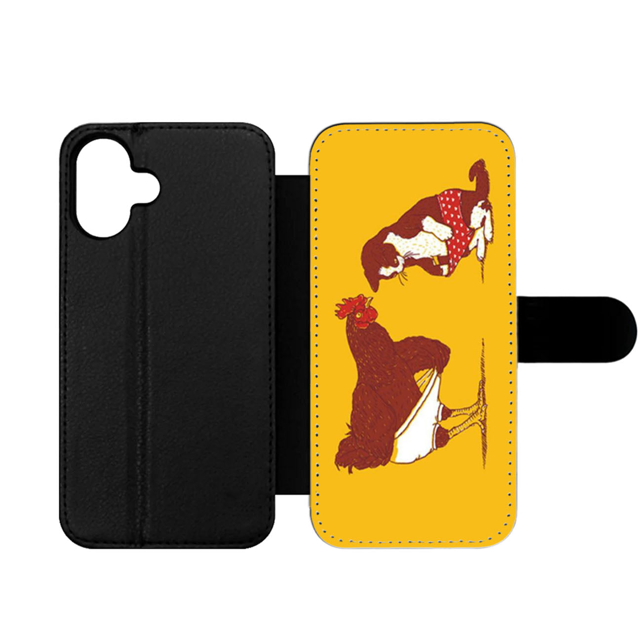 Chicken and Cat Wallet iPhone Case