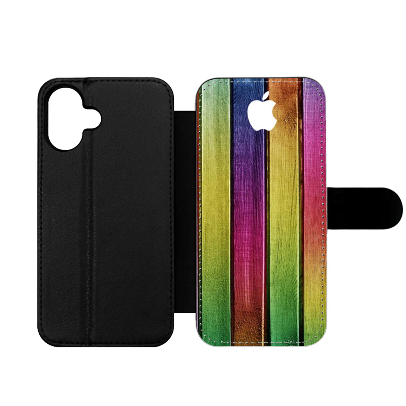 Colorful Wood Background Wallet iPhone Case