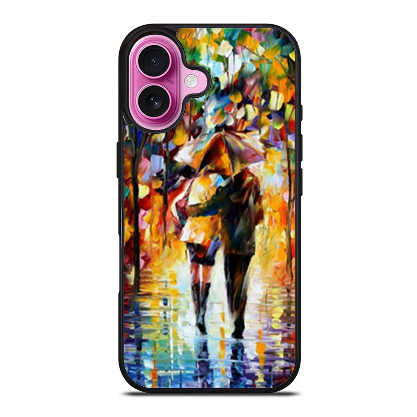 Couple Love Rain Road Art iPhone Case Cover