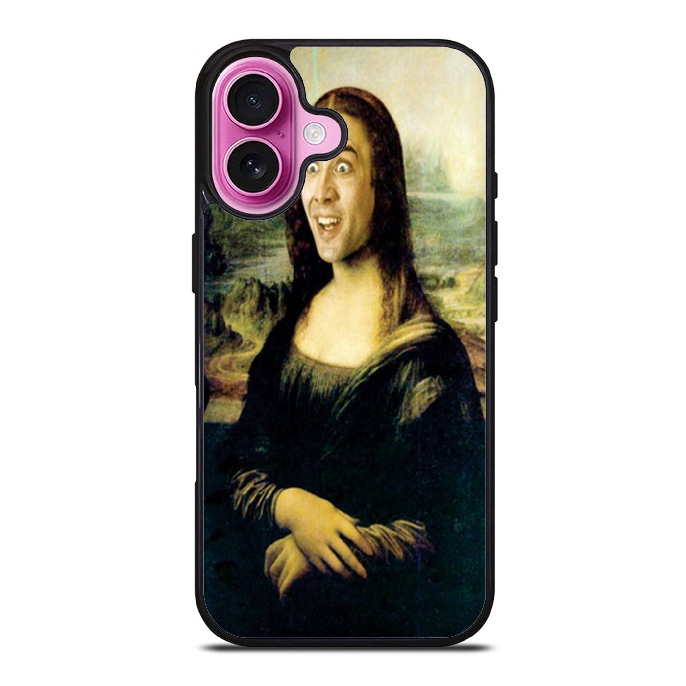 Cropped Nicolas Cage as Mona Lisa iPhone Case Cover